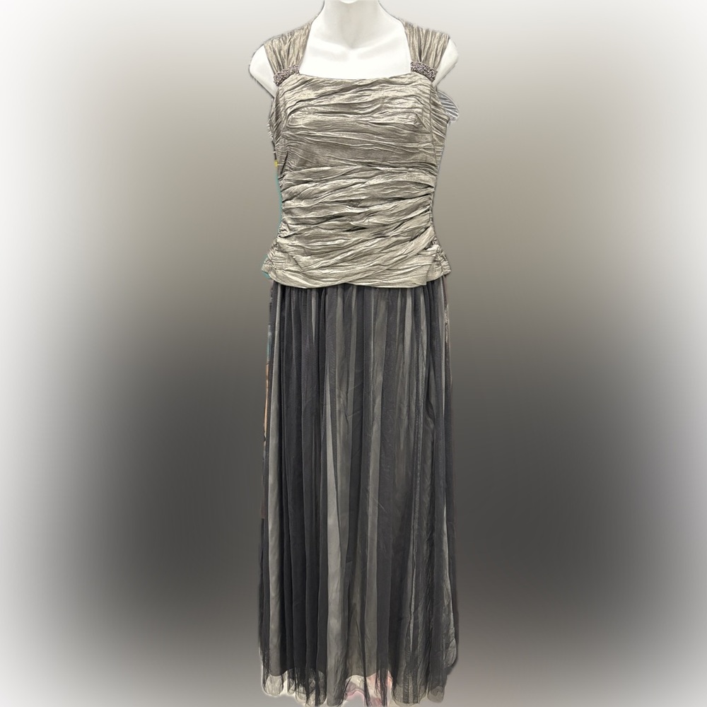 Alex Evenings Silver and Gray Wedding Dress